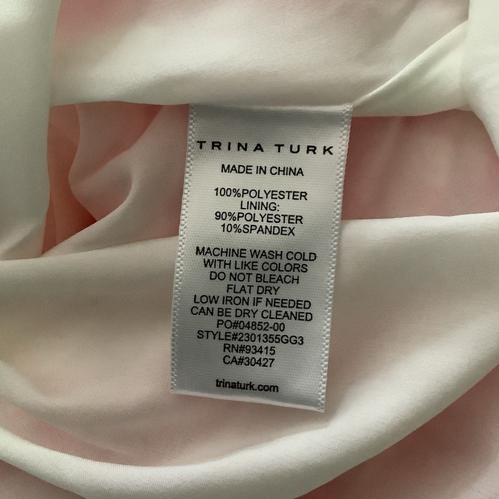 Trina Turk Zuri Pink Striped Ruffle Hem Halter Mini Dress Size XL New - Picture 6 of 6